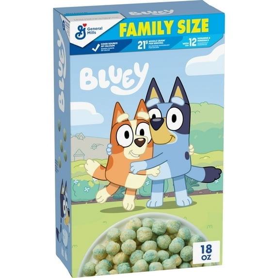 Bluey Cereal, Crispy Corn Cereal Puffs, Made with Whole Grain, Family Size, 18 oz(pack of 2)
