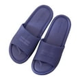 thumbnail image 2 of ZTTD Couples Home Bathroom Non-Slip Soft To Wear Slippers Flip Flops The Flat Shoes Dark Blue, 2 of 3