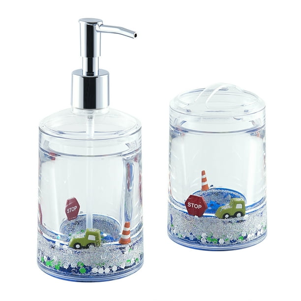 Your Zone Construction Plastic Floaties with Glitter 2-Piece Bath Accessory Set, Multi - Walmart