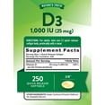 thumbnail image 2 of D3 1000 IU | 250 Softgels | Essential Vitamin D | Non-GMO & Gluten Free Supplement | By Nature's Truth, 2 of 7