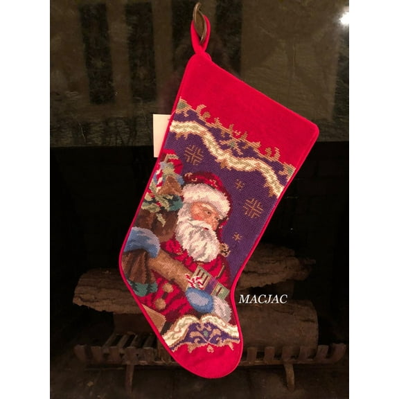 Peking Handicraft Christmas Santa Needlepoint Stocking MACJACLLC Weight 1 lb