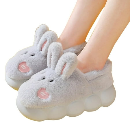 

NOKIO Women S Indoor Anti-Slip Winter Cotton Shoes Thick Plush Bunny Slippers For Women Warm Fuzzy And Comfy Indoor Shoes In Winter Women S Cozy Cotton Slippers Ladies Cozy Plush House Slippers