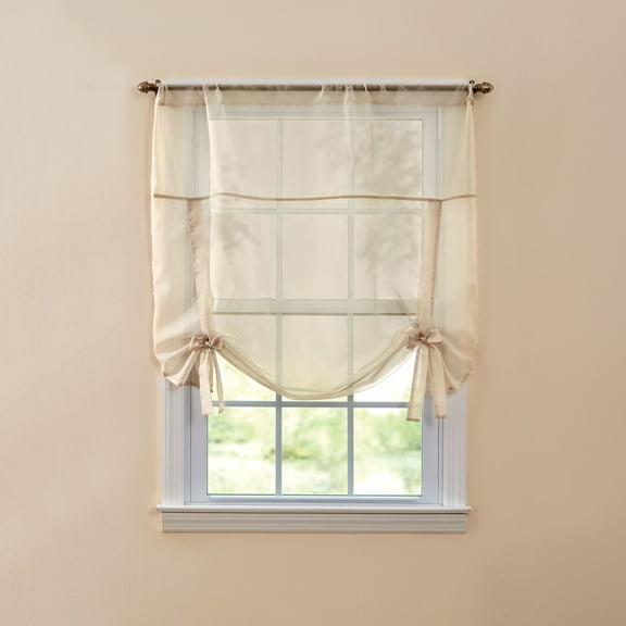 BrylaneHome BH Studio Sheer Voile Tie-Up Shade