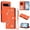 Orange, variant on ELEHOLD Shock-Absorbent 3D Bling Diamond Pearl Decoration PU Leather Wallet Cell Phone Case with Wrist Strap for Google Pixel 10 /10 Pro, Orange