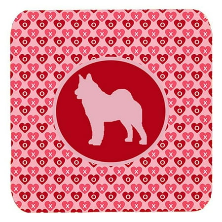 

Norwegian Elkhound Valentine Hearts Foam Coasters - Set 4 3.5 x 3.5 In.