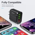 thumbnail image 2 of AMERTEER Digital Display USB Charger for Phone Tablet 3 USB Wall Charger (Black US), 2 of 5