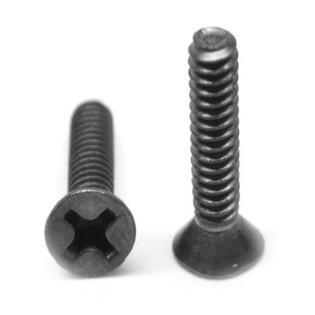 

#6-32 x 5/8 Coarse Thread Machine Screw Phillips Flat Head Low Carbon Steel Black Oxide Pk 100