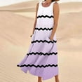 thumbnail image 2 of Giftesty Summer Dresses for Women New Women's Sleeveless Cotton and Linen Round Neck Printed Long Dress, 2 of 5