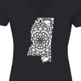 thumbnail image 4 of Inktastic Mississippi Silhouette Mandala Women's V-Neck T-Shirt, 4 of 5