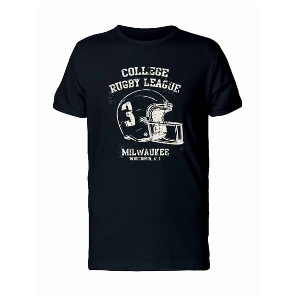 College Rugby League Helmet T-Shirt Men -Image by Shutterstock, Male XX-Large