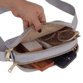 thumbnail image 4 of Bolsa crossbody mujer Moderna LuckyLy Ligera con MÚLTIPLES compartimentos repelente AL agua Modelo Nubia gris UNITALLA, 4 of 6