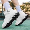 thumbnail image 6 of CORASUN Men's White Athletic Sneakers with Air Cushion, Waterproof PU Leather Lightweight Non-Slip Running Shoes for Men & Teens, Gym and Daily Casual, 6 of 9