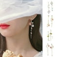 thumbnail image 2 of UDIYO Tassel Earrings Faux Crystals Comfortable Sweet Colorful Geometrical Pierced Earrings for Date, 2 of 7