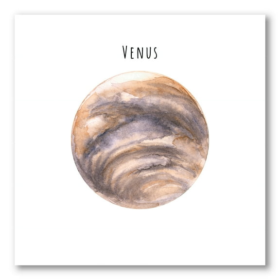 Designart ' Abstract Planet Venus ' Bohemian & Eclectic Canvas Wall Art Print