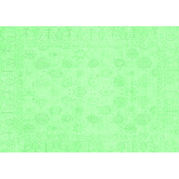 Ahgly Company Indoor Rectangle Oriental Emerald Green Traditional Area Rugs, 8' x 10'