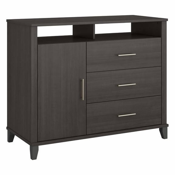 Pemberly Row Office Storage Credenza in Storm Gray - Engineered Wood