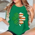 thumbnail image 4 of Warop T-shirt de la Saint-Patrick pour Femmes, Chandail à Manches Courtes à Col Rond avec Imprimé Graphique, Haut Décontracté Festif pour Fête des Fêtes et Usage Quotidien, 4 of 5