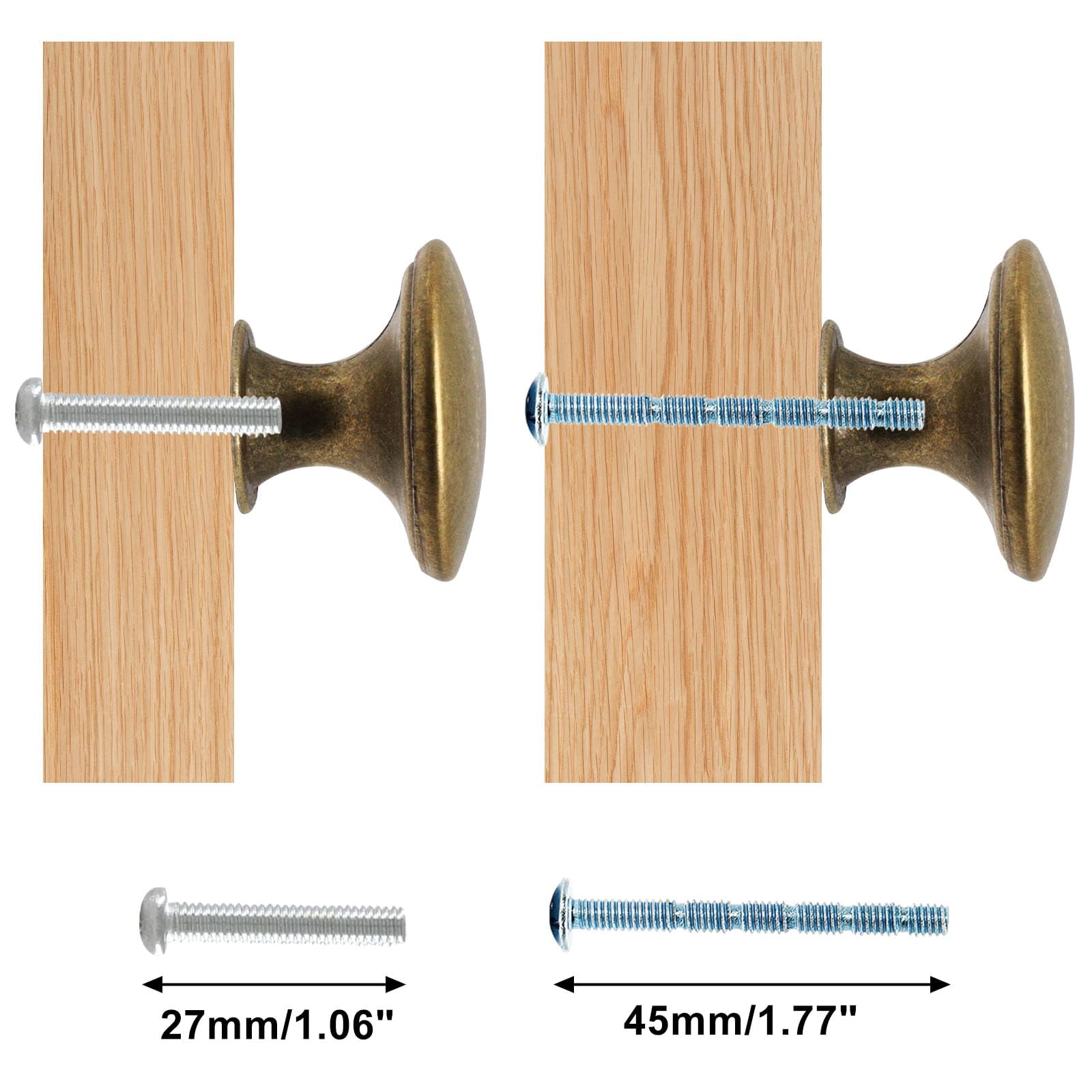 8 Pack Antique Brass Cabinet Knobs, Round Dresser Knobs Kitchen Drawer Knob, Single Hole Cupboard Door Knob Dresser Drawer Pulls Handles