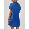 thumbnail image 6 of Zeagoo Womens Casual Dress Short Sleeve Cotton Button Down Loose Fit Shirt Dress with Pocket, 6 of 6