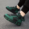 thumbnail image 4 of Men's High-Top Fashion Sneakers - Casual Lace-Up Athletic Shoes with Solid Color PU Upper, Breathable PU Lining, Durable Rubber Sole, and Comfort Fabric Insole, 4 of 9
