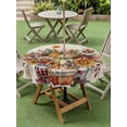 thumbnail image 5 of Outdoor Tablecloth with Umbrella Hole Zipper Pumpkin Fall Round Tablecloth 54" Waterproof Outside Table Cloth Country Sunflower Leaf Harvest Autumn Patio Table Cover Tablecloths for Picnic Party, 5 of 8