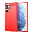 thumbnail image 1 of PANDACO Étui en Métal Brossé Rouge pour Samsung Galaxy S22 Ultra, 1 of 4
