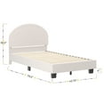 thumbnail image 5 of Buzz & Bloom Kids Twin-Size Platform Bed with Curved Channel Stitched Headboard, Marshmallow, 5 of 12