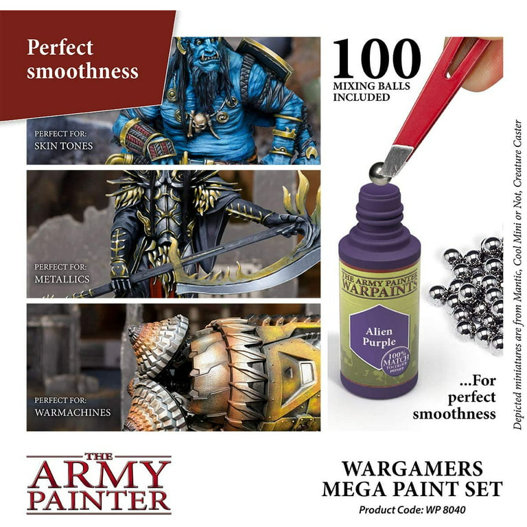 The Army Painter Miniature Painting Kit with 100 Rustproof Mixing Balls Model Paint Set with 60 Nontoxic Acrylic Paints for