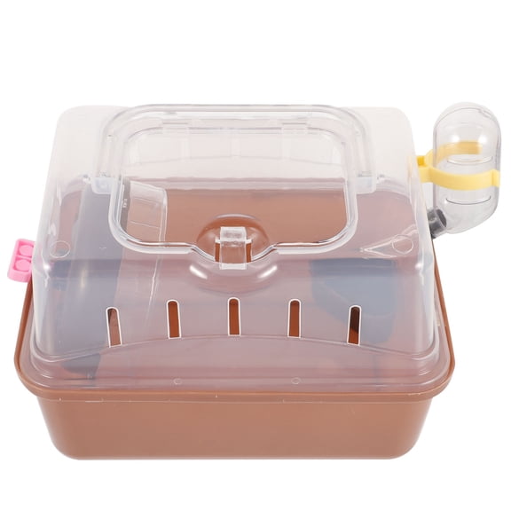 OULII Portable Coffee Small Pet Carrier Cage for Hamsters Mice and Outdoor Travel