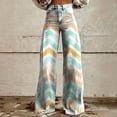 thumbnail image 2 of Jeans for Women Vintage Wide Leg Fashion High Waisted Denim 90S Floral Printed Pull On Baggy Denim Trousers for Women, 2 of 7