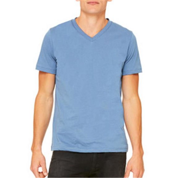 Canvas 3005 Unisex Jersey Short-Sleeve V-Neck T-Shirt - Steel Blue - 3XL