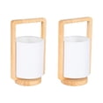 thumbnail image 3 of Sagebrook Home Set of Two, Wood Cylinder Table Lamps - 8" x 8" x 11", 3 of 8