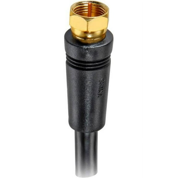 3 ft. Rg-6 Coaxial Cable With Gold Plated F Connectors - Black
