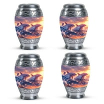 Sunset Dolphin Metal Urns For Human Ashes - Small Urns For Adults - Cremation Urn For Ashes - Mini Urns For Ashes Adult Set Of 4 (Size-3inch,4pcs)