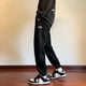 thumbnail image 4 of Pantalones vaqueros para hombre, tallas grandes, pantalones harén para hombre, rayas negras, novedad en ropa Kpop, tendencia Y2k 2000s 2024, primavera y otoño, XS, 4 of 4