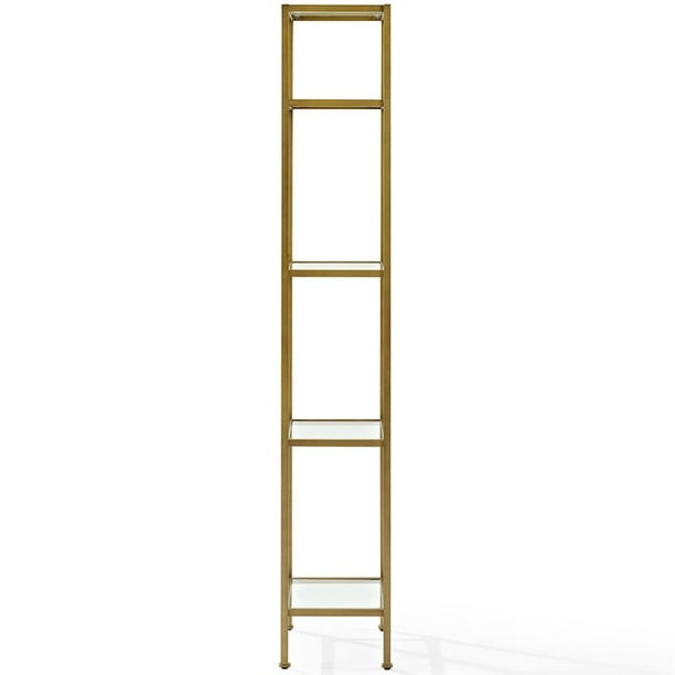 Crosley aimee glass etagere in gold deals