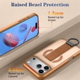 thumbnail image 3 of Case For Apple iPhone 17 Pro Max 6.9-inch, Compatible With MagSafe，Integrated Retractable Metal Ring Holder ShockProof Protective Car Mounted Magnetic Case,Brown,For iPhone 17 Pro Max, 3 of 10
