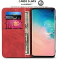 thumbnail image 3 of for Samsung Galaxy S10 Wallet Case 6.1 inch,Premium PU Leather Flip Folio Case with Card Slot, Stand Holder and Magnetic Closure [TPU Shockproof Interior Protective Case] for Galaxy S10,Red, 3 of 7
