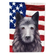 Bouvier des Ardennes American Flag Flag Canvas House Size