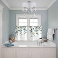 thumbnail image 3 of 2 Panels Kitchen Tier Curtains 39 Inch Length, Spring Floral Grommets Window Treatment Curtain, Eucalyptus Leaves Watercolor Pastoral Thermal Curtains Drapes for Living Room/Bathroom, 3 of 9
