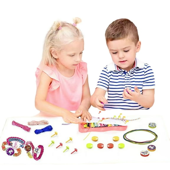 Esaierr Kids Toddler Friendship Bracelet Making Rope Weaver Set for Girls DIY Braided Rope Jewelry Making Kit Materials Toys Girls Birthday Gift 5-10T
