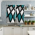 thumbnail image 4 of Blue Green Black Grey Geometric Square Curtain Home Decoration Living Room Short Curtains Window Treatments For Kitchen Bedroom, 4 of 6