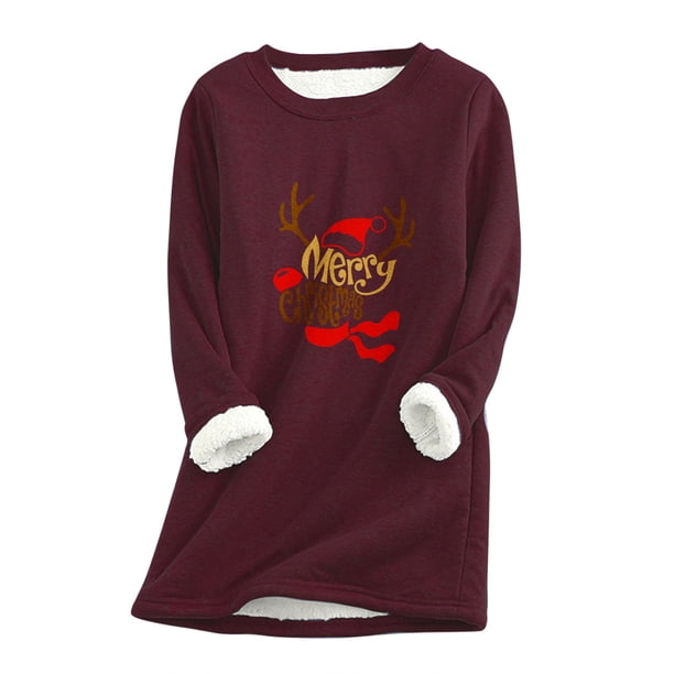 Sudaderas Con Capucha de Navidad Para Mujer Moda Casual Manga Larga Cuadros Impresos Blusa Odeerbi ODB194378