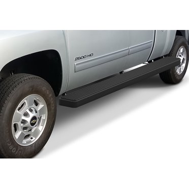 APS 6" Black Steel Running Boards For 2019-2025 Chevy Silverado & GMC Sierra Crew Cab