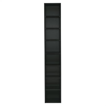 70.9 in.Tall Black Wood 4-Shelf Standard Bookcase with Shelves (Set of 2)
