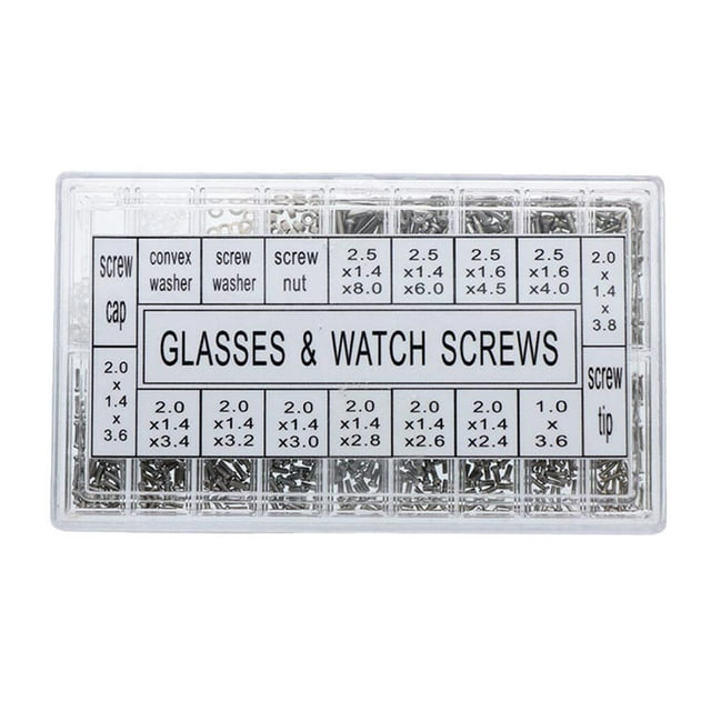 Decodeary Lunettes Réparation Kit Mini Écrou en Acier Inoxydable Partie Montre Lunettes Réparation Vis Remplaçant Accessoire 1000pcs