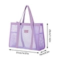 thumbnail image 4 of Beach Tote Bag Mesh Large Capacity Casual Travel Bag Handbag Waterproof Durable Foldable For Women Pool Travel Vacation, 4 of 5