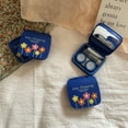 thumbnail image 1 of 5 Colors Pebble Contact Lens Case Cosmetic Case Portable Ultra-thin Mirror Simple Contact Lens Companion Box Travel Storage Box B-Dark Blue, 1 of 6