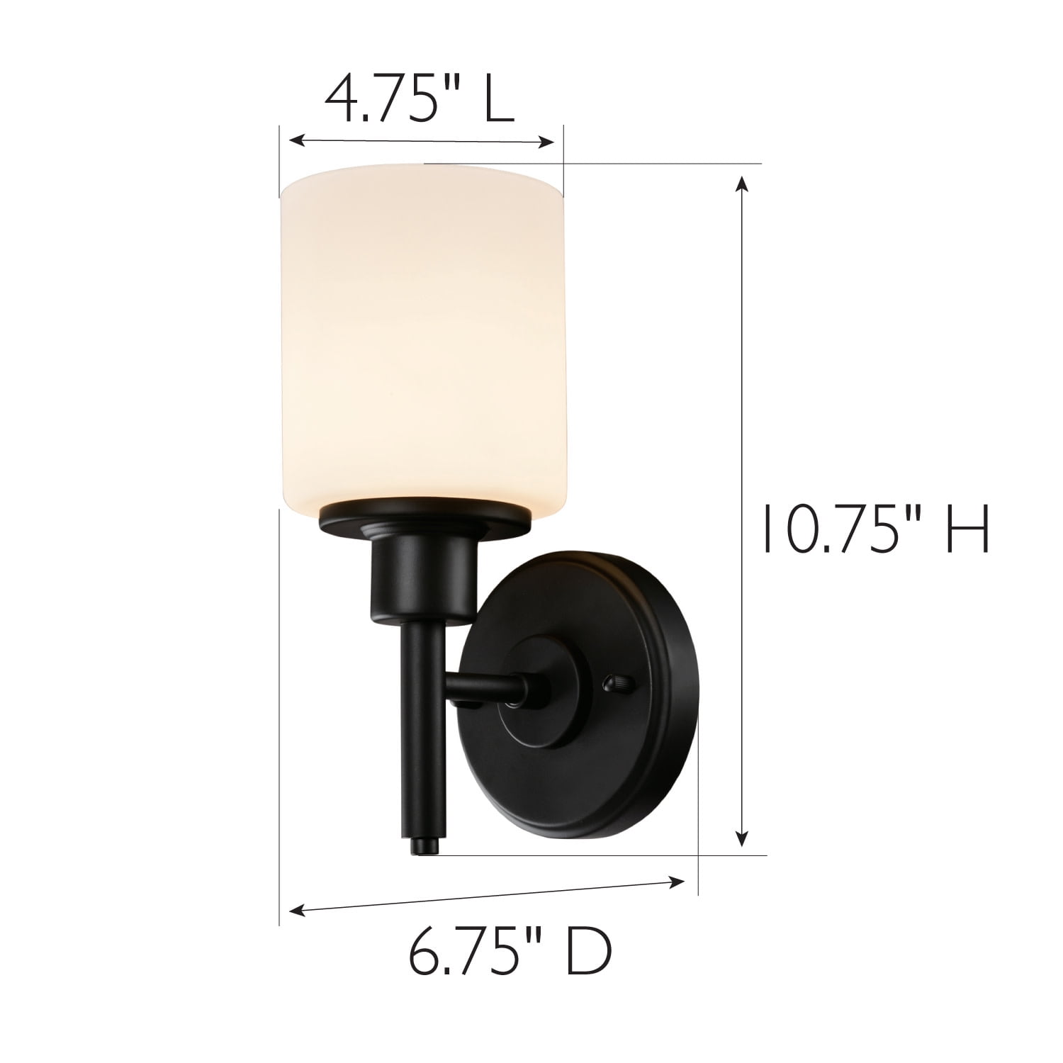 Design House Aubrey 1-Light Dimmable Indoor Wall Light with Frosted Glass Shade