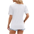 thumbnail image 3 of AherBiu Summer Casual Tops for Women Lantern Short Sleeve Basic Top Tees Shirts Crewneck Loose Blouse, 3 of 4